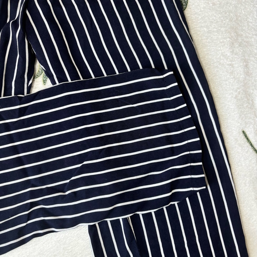 Brandy Melville Navy and White Striped Pants - Picture 2 of 4